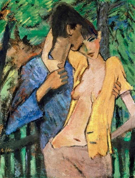 dipinto  di Otto Muller, "Coppia di amanti" (1919) 